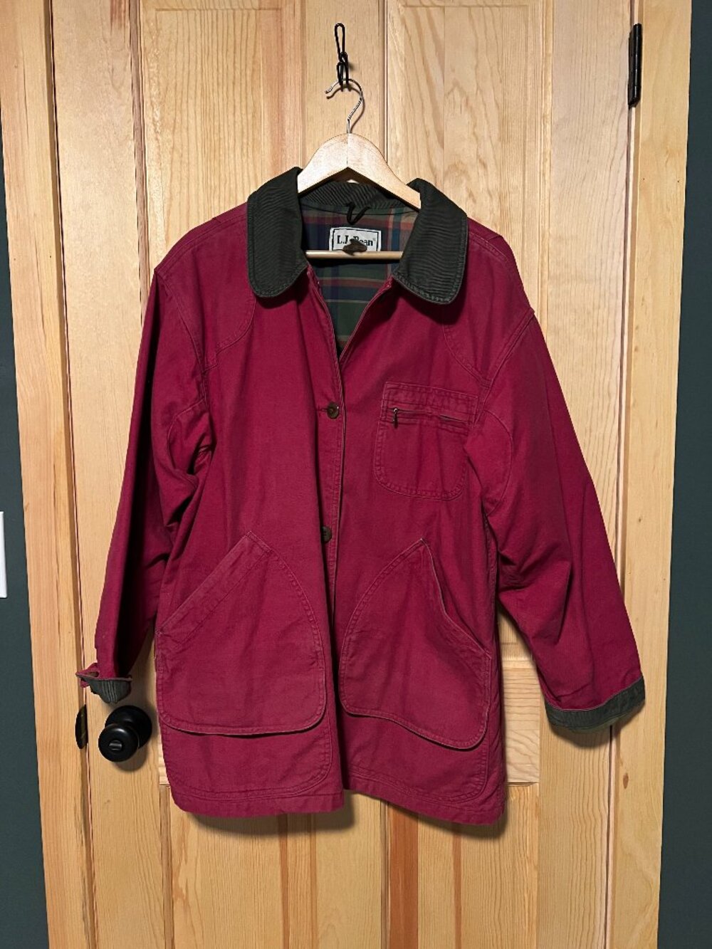 Vintage L.L.Bean Barn Chore Coat, Red Canvas